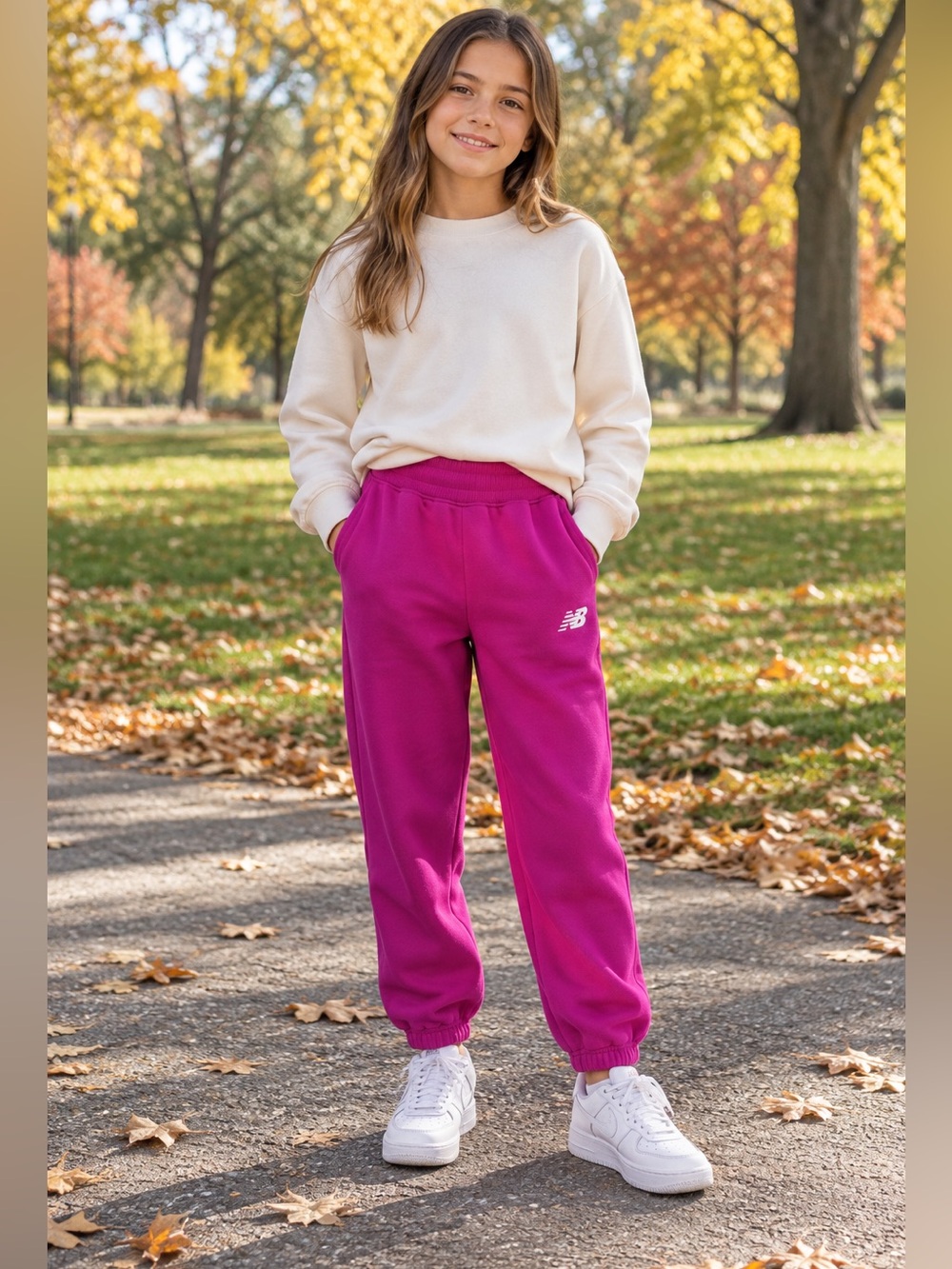 New Balance bright pink jogger sweatpants
